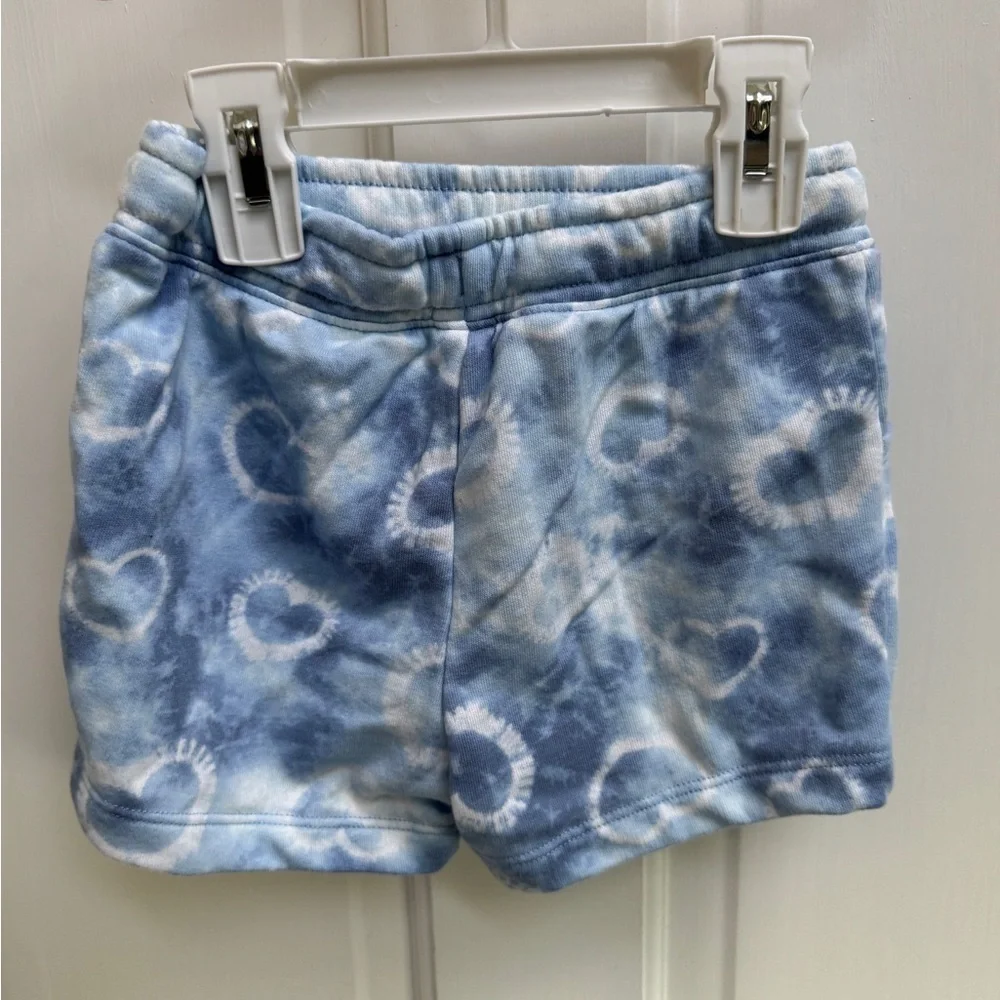 Old Navy 4T Girls Kids Blue Heart Tie-Dye  Soft Gym Shorts